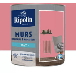 Ripolin - Peinture Murs, Boiseries, Radiateurs Mat Rose hibiscus 0,5 l
