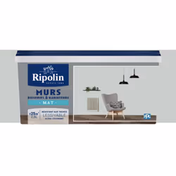 La Peinture Murs, Boiseries, Radiateurs RIPOLIN Gris lomé Mat est une peinture monocouche, très couvrante qui donnera un bel  ...