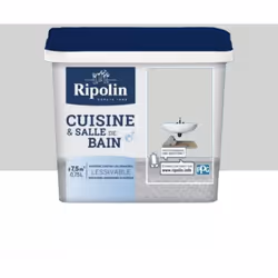 Peinture Cuisine & Salle de Bain RIPOLIN Gris lomé est spécialement conçu pour vos pièces humides : cuisine, salle de bain et ...