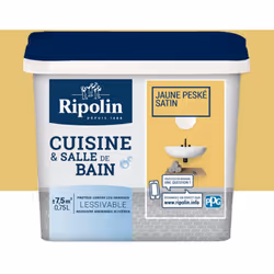 Peinture Cuisine & Salle de Bain RIPOLIN Jaune peske est spécialement conçu pour vos pièces humides : cuisine, salle de bain  ...