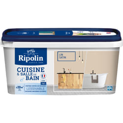 Ripolin - Peinture Murale spéciale Cuisine et Bain - Satin - 2L - Lin