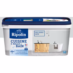 Ripolin Peinture Cuisine & Salle de Bain – Satin – Intérieur La composition de la formule Cuisine & Salle de bain assure un r ...
