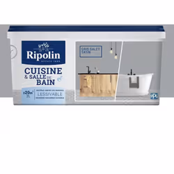 Peinture Cuisine & Salle de Bain RIPOLIN Gris galet est spécialement conçu pour vos pièces humides : cuisine, salle de bain e ...