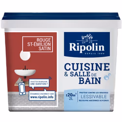 Peinture Cuisine & Salle de Bain RIPOLIN Rouge Saint-Emilion est spécialement conçu pour vos pièces humides : cuisine, salle ...