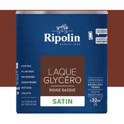 Cette Laque Glycéro Ripolin Satin Rouge Basque vous assurera un tendu parfait et une résistance accrue. Cette peinture multi- ...