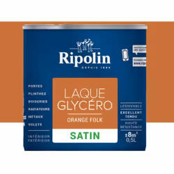 Cette Laque Glycéro Ripolin Satin Orange folk vous assurera un tendu parfait et une résistance accrue. Cette peinture multi-s ...
