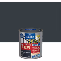 Peinture Fer Mat avec sous-couche intégrée et agent anti-corrosion - Ripolin - BENEFICES : Peinture pour FER avec sous-couche ...