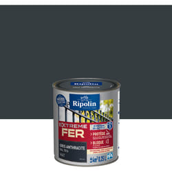 Peinture pour Fer Extérieur - Mat - 0,25L - Gris Anthracite Ripolin