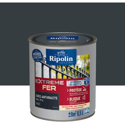 Ripolin - Peinture pour Fer Extérieur - Mat - 0,5L - Gris Anthracite
