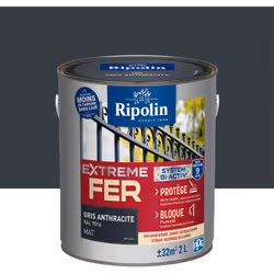 Peinture Fer Mat avec sous-couche intégrée et agent anti-corrosion - Ripolin - BENEFICES : Peinture pour FER avec sous-couche ...