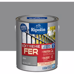 Peinture Fer Métallisée avec sous-couche intégrée et agent anti-corrosion - Ripolin - BENEFICES : Peinture pour FER avec sous ...