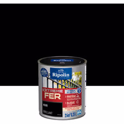 Peinture Fer Brillant avec sous-couche intégrée et agent anti-corrosion - Ripolin - BENEFICES : Peinture pour FER avec sous-c ...