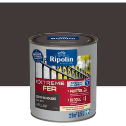 Ripolin - Peinture pour Fer Extérieur - Brillant - 0,5L - Brun Normand ral 8019