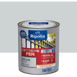 Peinture Fer Brillant avec sous-couche intégrée et agent anti-corrosion - Ripolin - BENEFICES : Peinture pour FER avec sous-c ...
