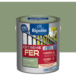 Peinture pour Fer Extérieur - Brillant - 2L - Vert Olivier ral 6021 Ripolin