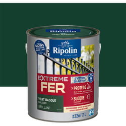 Peinture pour Fer Extérieur - Brillant - 2L - Vert Basque RAL 6005 - Ripolin