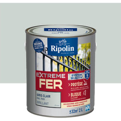 Peinture pour Fer Extérieur - Brillant - 2L - Gris Clair ral 7035 Ripolin