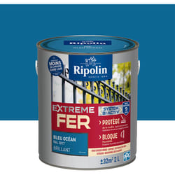 Peinture pour Fer Extérieur - Brillant - 2L - Bleu Océan ral 5017 Ripolin
