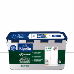 Peinture Intérieure Blanc Satin ultra-couvrante pour Murs et Plafonds - Ripolin - BENEFICES : Peinture Haute Qualité Ultra-Co ...