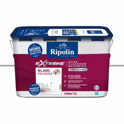 Peinture Intérieure Blanc Velours ultra-couvrante pour Murs et Plafonds - Ripolin - BENEFICES : Peinture Haute Qualité Ultra- ...