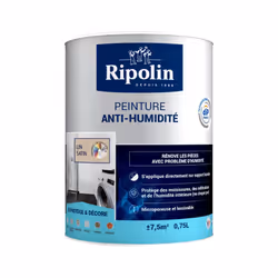 Application directe sur support humide Fait barrière aux infiltrations d'eau Protège des moisissures Microporeuse Lessivable  ...