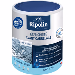 Description générale Ce revêtement d'étanchéité avant carrelage Ripolin crée une barrière étanche sur toutes les surfaces ver ...