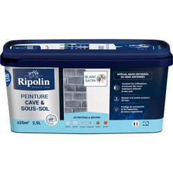 Ripolin - Peinture Cave et Sous-Sol - Satin - Blanc - 2,5L