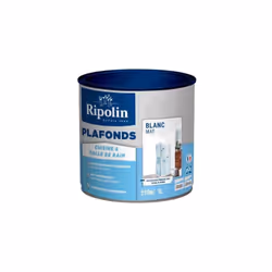 Plafonds pieces humides - Aspect mat - Opacité optimale en une seule couche - Effet perlant (résistance renforcée en ambiance ...