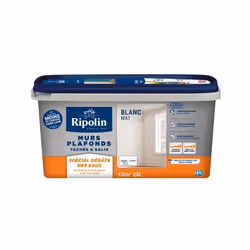Plafonds tachés aspect mat - ultra couvrant - Limite les traces de reprises - Opacité en une seule couche - Blancheur renforc ...
