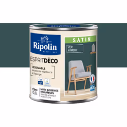 Peinture couleur intérieure Vert Armerie - Aspect Satin - Ultra-Couvrante pour Murs, Boiseries et Radiateurs - Ripolin Cette  ...
