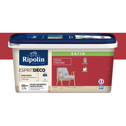 Peinture Murale Toutes Pièces - Satin - 2,5L - Rouge Profond Ripolin