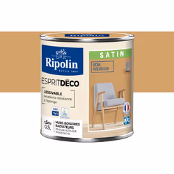 Peinture couleur intérieure Ocre Rocheuse - Aspect Satin - Ultra-Couvrante pour Murs, Boiseries et Radiateurs - Ripolin Cette ...