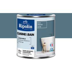 Ripolin - Peinture Murale spéciale Cuisine et Bain - Satin - 0,5L - Bleu Madura