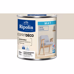 Peinture intérieure couleur Beige Glaise aspect Mat Ultra-Couvrante pour Murs, Boiseries et Radiateurs - Ripolin La peinture  ...