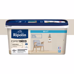 Peinture intérieure couleur Beige Glaise aspect Mat Ultra-Couvrante pour Murs, Boiseries et Radiateurs - Ripolin La peinture  ...