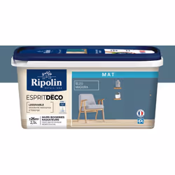 Peinture intérieure couleur Bleu Madura aspect Mat Ultra-Couvrante pour Murs, Boiseries et Radiateurs - Ripolin La peinture i ...