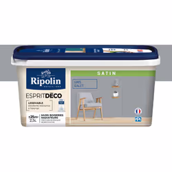 Peinture intérieure couleur Gris Galet aspect Mat Ultra-Couvrante pour Murs, Boiseries et Radiateurs - Ripolin La peinture in ...