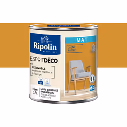 Peinture intérieure couleur Jaune Ambré aspect Mat Ultra-Couvrante pour Murs, Boiseries et Radiateurs - Ripolin La peinture i ...