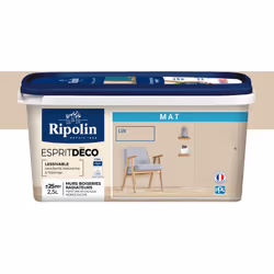 Peinture intérieure couleur Lin aspect Mat Ultra-Couvrante pour Murs, Boiseries et Radiateurs - Ripolin La peinture intérieur ...