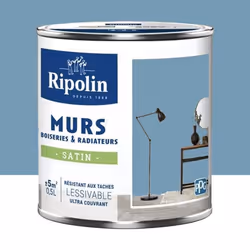 Peinture Murs Boiseries Radiateurs RIPOLIN Satin Bleu Moorea 05 L