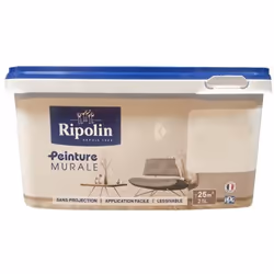 RIPOLIN Peinture Murale est une peinture acrylique lessivable offrant un effet satin soyeux.