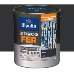 La Peinture fer glycéro Ripolin XPRO3 Fer Mat avec son DUAL PROTECT SYSTEM® protège vos supports de la rouille et empêche l'h ...