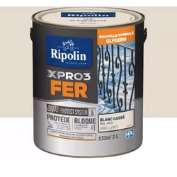 La Peinture fer glycéro Ripolin XPRO3 Fer Brillant avec son DUAL PROTECT SYSTEM® protège vos supports de la rouille et empêch ...