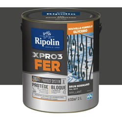 Ripolin - Peinture fer glycéro XPRO3 Fer Brillant Brun Normand 2 l