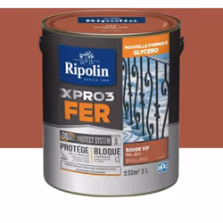 La Peinture fer glycéro Ripolin XPRO3 Fer Brillant avec son DUAL PROTECT SYSTEM® protège vos supports de la rouille et empêch ...