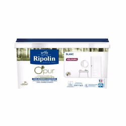 Peinture O 'Pur RIPOLIN Blanc velours Peinture à base de Résine BIOSOURCEE à 97% qui associe haute qualité et performance tou ...