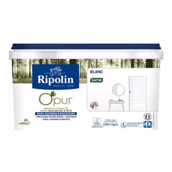 Peinture O 'Pur RIPOLIN Blanc satin Peinture à base de Résine BIOSOURCEE à 97% qui associe haute qualité et performance tout  ...