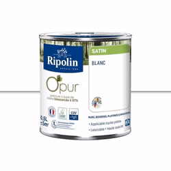 Peinture biosourcée murale intérieur satin blanc 05L Ripolin