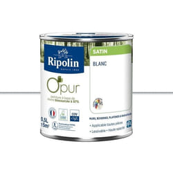 Peinture biosourcée murale intérieur satin blanc 05L Ripolin