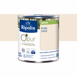 Peinture intérieure à base de résine Biosourcée à 97% - Blanc cassé- Satin - Ripolin Cette peinture intérieure Ripolin à base ...